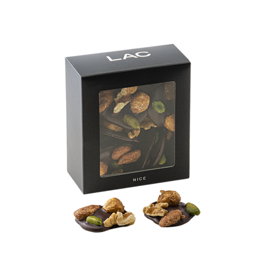 Boîte Mendiants Chocolat Noir ou Lait 100g - Lac Chocolatier